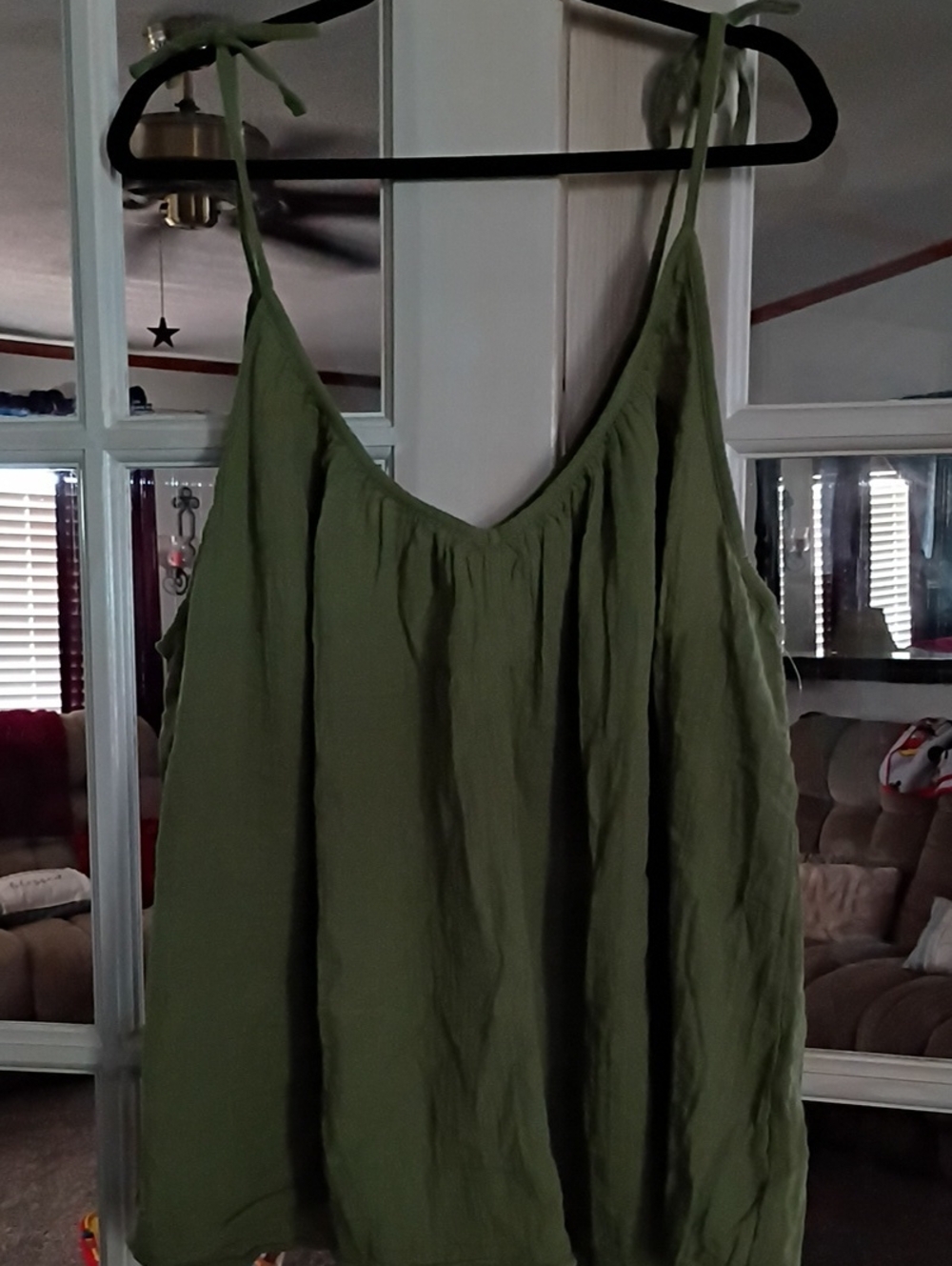 Old Navy Olive Green Tie-Shoulder Camisole - New